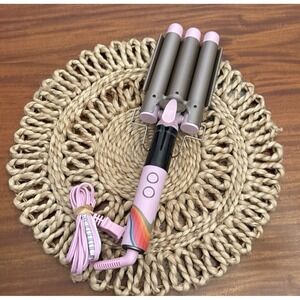 Luxe + Willow Ripple Effect Triple Barrel Hair Waver Pink – All Hair Types‎